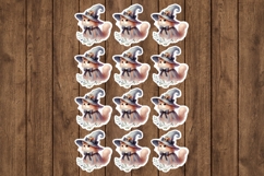 Halloween Cat Printable Stickers - PNG Sticker Sheet