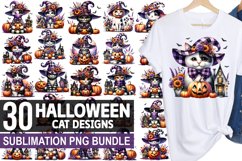 Halloween Cat Sublimation Clipart PNG Bundle Product Image 1