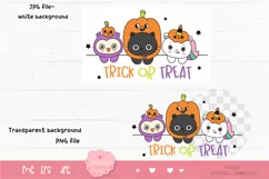 Halloween animal cat unicorn and owl kawaii cliparts cartoon Product Image 2