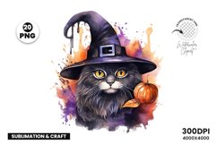 Halloween watercolor clipart, cat witch sublimation, Halloween sublimation designs, watercolor witch clipart, Halloween cat clipart, witch cat bundle, Halloween watercolor bundle, cat witch designs, watercolor cat clipart, witch sublimation bundle, Hallow