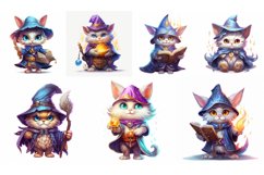 Halloween cat clipart bundle set of 10 illustration Product Image 2