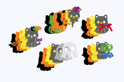Halloween Cute Cats Elements 3D SVG Product Image 3
