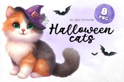 Halloween cats watercolor Bundle | PNG cliparts Product Image 1