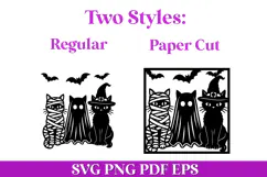 Halloween Cats SVG Cut File, Halloween Ghost Cat Cricut Product Image 1
