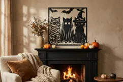 Halloween Cats SVG Cut File, Halloween Ghost Cat Cricut Product Image 3