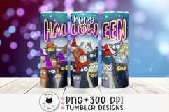 skinny tumbler design with funny halloween cats