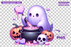 halloween cauldron ghost png, pink ghost pumpkin clipart, pastel halloween sublimation, cute ghost with cauldron, witchy halloween png, kawaii halloween clipart, halloween pink pumpkin png, spooky cute ghost sublimation, cauldron clipart png, pastel goth 