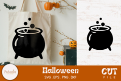 Halloween SVG design printed on a tote bag. Spooky witchcraft style cut file for Cricut and Silhouette.