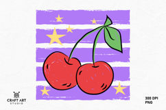 Halloween Sublimation PNG | Halloween Cherry Stripes PNG Product Image 1