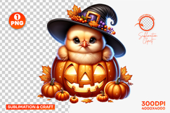 halloween chick png, chick inside pumpkin clipart, cute halloween sublimation, autumn chick pumpkin png, baby chick halloween design, halloween sublimation clipart, rustic halloween png, fall chick design, pumpkin chick clipart, kawaii halloween png