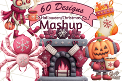 Halloween &amp; Christmas Clipart PNG, Stitched Felt Holiday Product Image 1