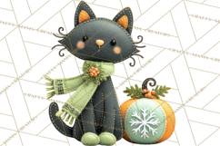 Halloween &amp; Christmas Clipart PNG, Stitched Felt Holiday Product Image 5