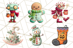 Halloween &amp; Christmas Clipart PNG, Stitched Felt Holiday Product Image 9