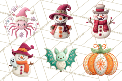 Halloween &amp; Christmas Clipart PNG, Stitched Felt Holiday Product Image 8