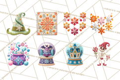 Halloween &amp; Christmas Clipart PNG, Stitched Felt Holiday Product Image 6