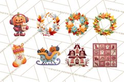 Halloween &amp; Christmas Clipart PNG, Stitched Felt Holiday Product Image 7