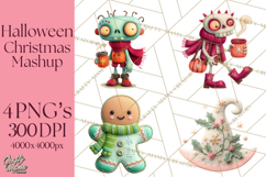 Halloween &amp; Christmas Clipart PNG, Stitched Felt Holiday Product Image 1