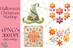 Halloween &amp; Christmas Clipart PNG, Stitched Felt Holiday Product Image 1