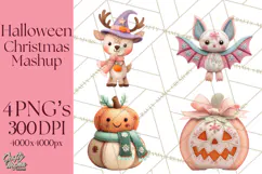 Halloween & Christmas Clipart PNG, Stitched Felt Holiday Product Image 1