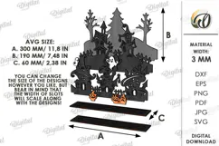 Halloween Haunted Village Stand Laser Cut. Halloween SVG Product Image 2
