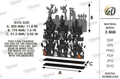 Halloween Haunted Village Stand Laser Cut. Halloween SVG Product Image 2