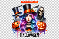 Halloween Witch Pumpkin Gnome Sublimation Clipart PNG