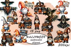 Halloween Clipart, watercolor clipart Product Image 1