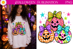 Cute Bow Pumpkins | Halloween Shirt Sublimation Product Image 1
