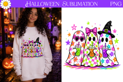 Cute Ghost Friends PNG | Halloween Sublimation Art Product Image 1