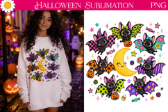 Neon Bat Clipart PNG | Cute Halloween Sublimation Art Product Image 1