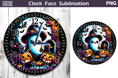 Cute Ghost Clock Face | Halloween Clock Design Product Image 1