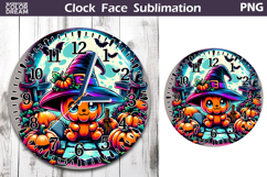 Cute Pumpkin Clock Face | Halloween Clock Design Product Image 1