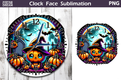 Cute Pumpkin Clock Face | Halloween Clock Design Product Image 1