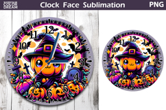 Cute Pumpkin Clock Face | Halloween Clock Design Product Image 1