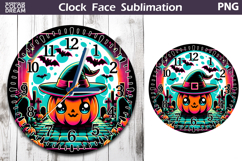 Cute Pumpkin Clock Face | Halloween Clock Design Product Image 1