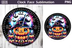 Cute Pumpkin Clock Face | Halloween Clock Design Product Image 1