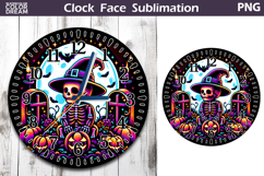 Cute Skeleton Clock Face | Halloween Clock Design Product Image 1