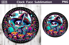 Cute Skeleton Clock Face | Halloween Clock Design Product Image 1