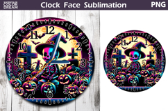 Cute Skeleton Clock Face | Halloween Clock Design Product Image 1