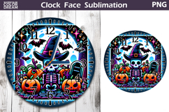 Cute Skeleton Clock Face | Halloween Clock Design Product Image 1