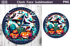 Cute Skeleton Clock Face | Halloween Clock Design Product Image 1
