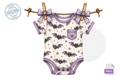 Halloween Clothes Line Clipart, Watercolor Clothesline Clip Product Image 1