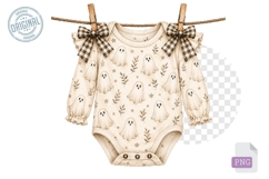 Halloween Clothes Line Clipart, Watercolor Clothesline Clip Product Image 1