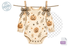 Halloween Clothes Line Clipart, Watercolor Clothesline Clip Product Image 1