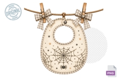 Halloween Clothes Line Clipart, Watercolor Clothesline Clip Product Image 1