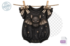 Halloween Clothes Line Clipart, Watercolor Clothesline Clip Product Image 1