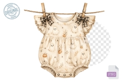 Halloween Clothes Line Clipart, Watercolor Clothesline Clip Product Image 1