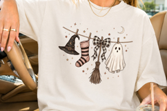 Halloween Clothesline Sublimation, Witch Hat &amp; Ghost PNG Product Image 2
