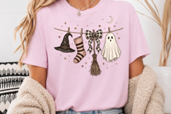 Halloween Clothesline Sublimation, Witch Hat &amp; Ghost PNG Product Image 4