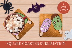 Ice cream halloween coaster Square coaster Sublimation Product Image 1